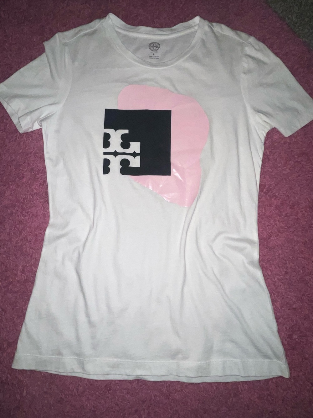 Tory Burch White Tee with Pink and Black Graphic